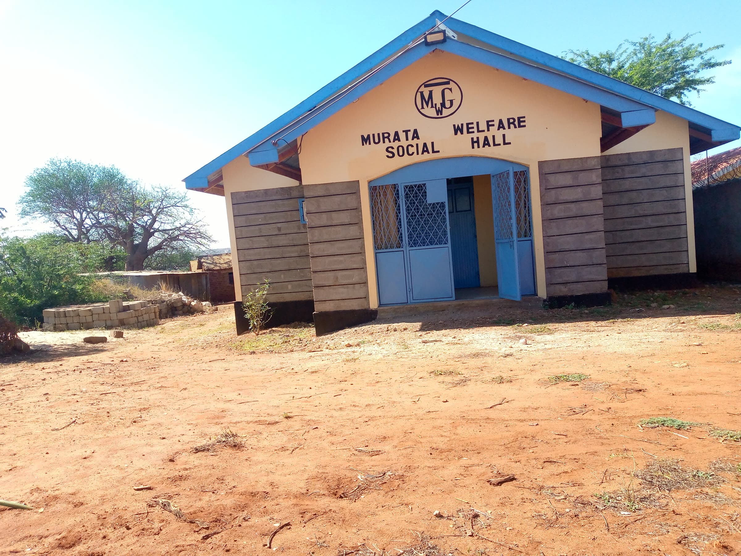 Open ground in front of the hall