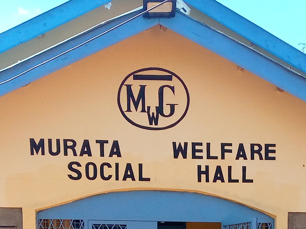 The MWG roundel painted on the gable of the hall